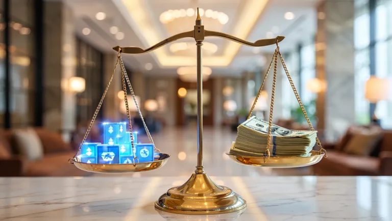 Scale comparing hotel points with cash value