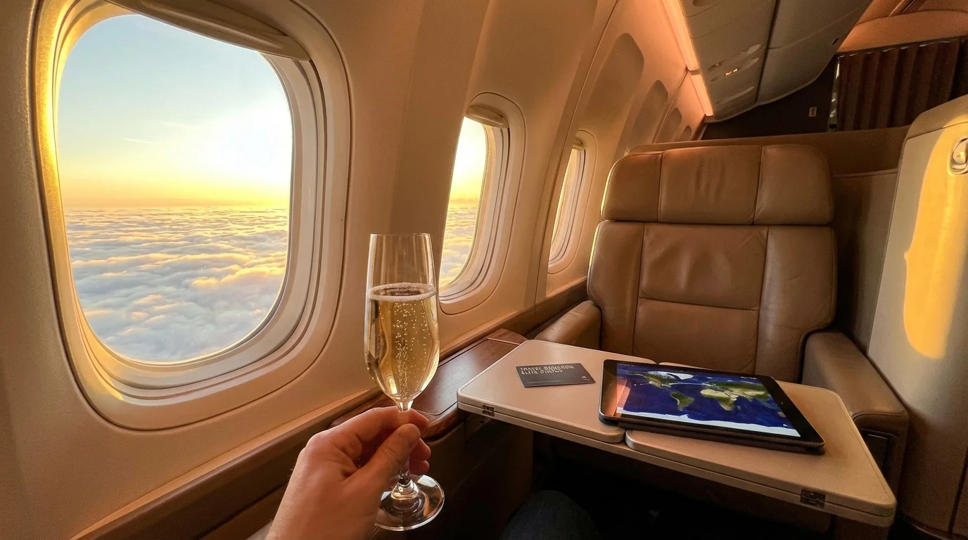 First class travel experience achieved through credit card points