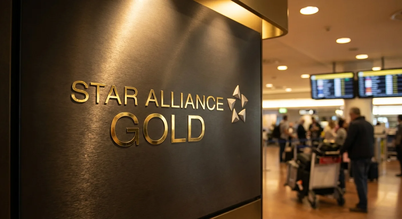 Star Alliance Gold Priority Check-In Signage at Airport