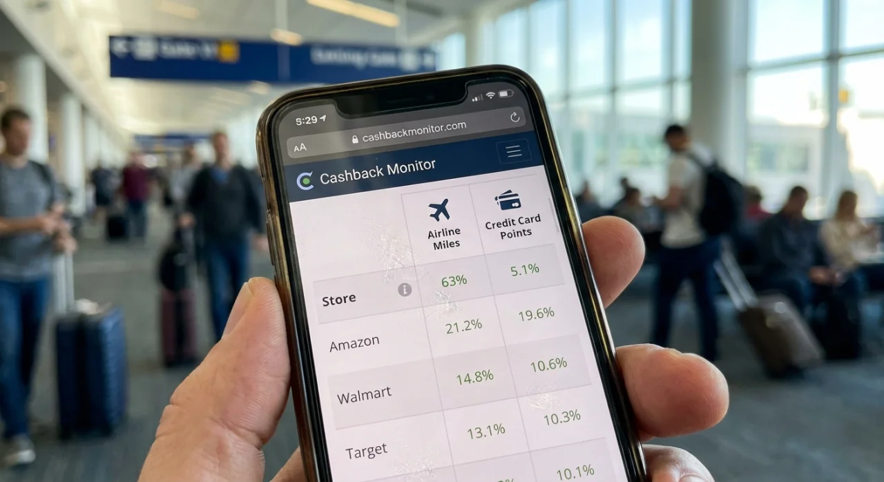 Cashback Monitor comparison table on smartphone screen