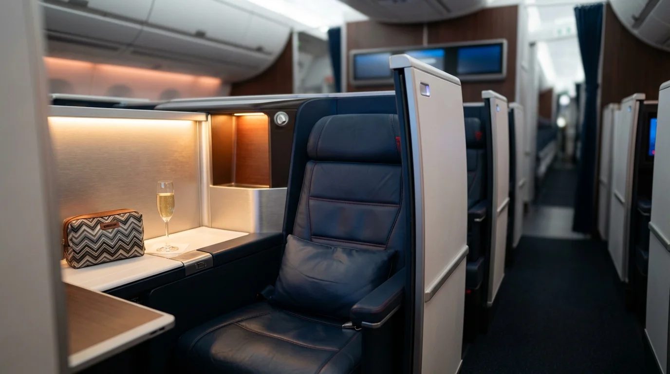 Delta One Suite on A350 offering privacy and lie-flat luxury